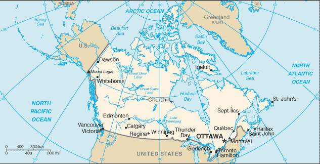 Kanada - Geographie und Landkarte